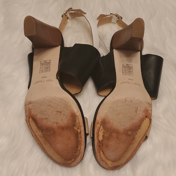 White House Black Market Viola Color Block Cut Out Strappy Heel Sandals Size 10 - Picture 6 of 6